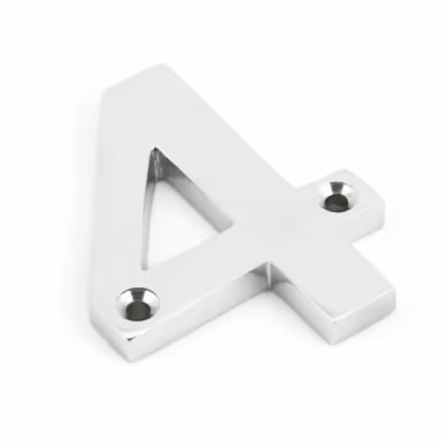 Polished Chrome Numeral 4