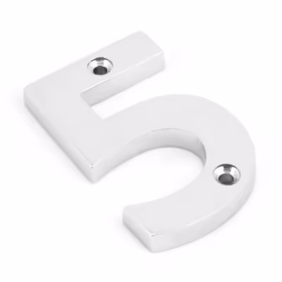 Polished Chrome Numeral 5