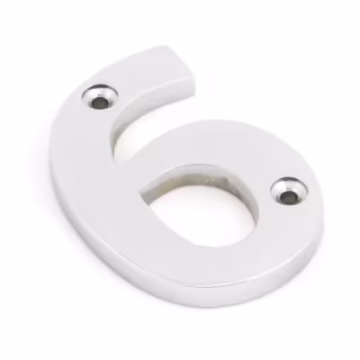 Polished Chrome Numeral 6