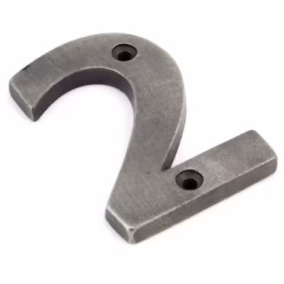 Antique Pewter Numeral 2 - Image 1