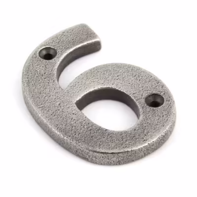 Antique Pewter Numeral 6