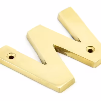 Polished Brass Letter W