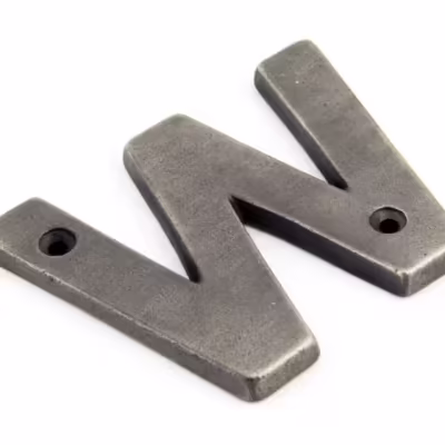 Antique Pewter Letter W