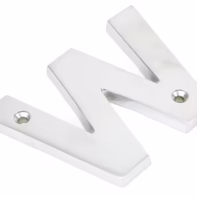 Satin Chrome Letter W
