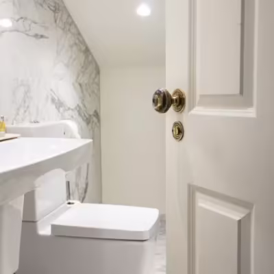 Aged Brass Round Bathroom Thumbturn - Image 4