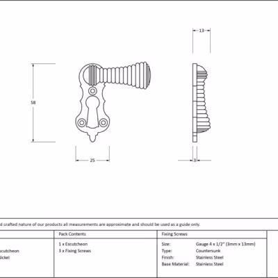 Polished Nickel Beehive Escutcheon - Image 3