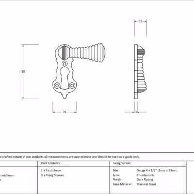 Aged Brass Beehive Escutcheon - Image 3