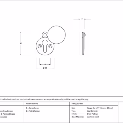 Rosewood 30mm Round Escutcheon - Image 3