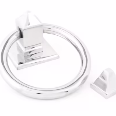 Polished Chrome Ring Door Knocker - Image 2