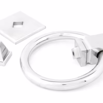 Polished Chrome Ring Door Knocker - Image 3