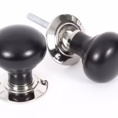 Ebony and PN Bun Mortice/Rim Knob Set