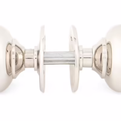 Polished Nickel Mushroom Mortice/Rim Knob Set - Image 4