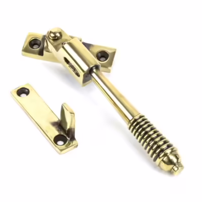 Aged Brass Night-Vent Locking Reeded Fastener - Image 3