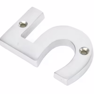 Satin Chrome Numeral 5 - Image 1