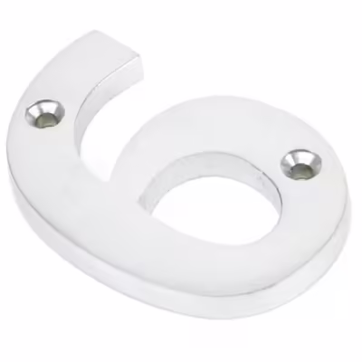 Satin Chrome Numeral 6