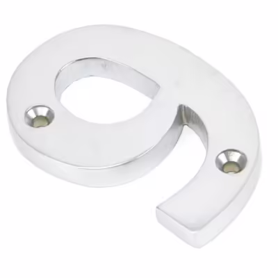 Satin Chrome Numeral 9