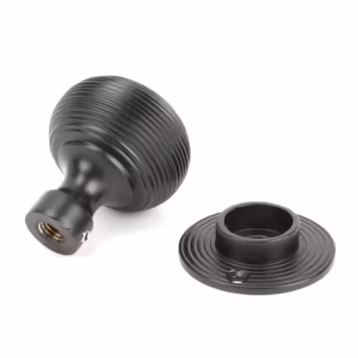 Aged Bronze Heavy Beehive Mortice/Rim Knob Set - Image 3