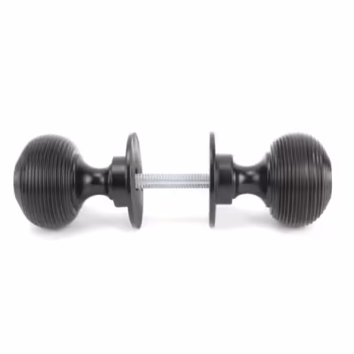 Aged Bronze Heavy Beehive Mortice/Rim Knob Set - Image 4