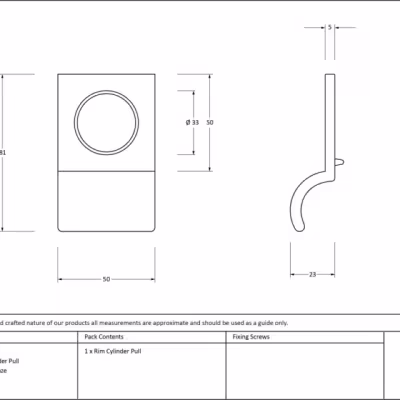 Aged Bronze Rim Cylinder Pull - Image 3
