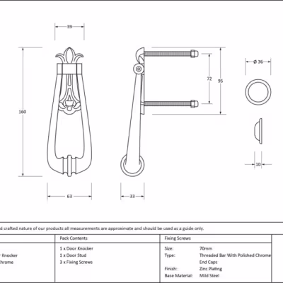 Polished Chrome Loop Door Knocker - Image 5