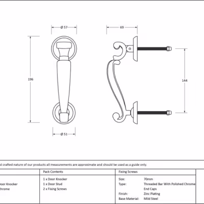 Polished Chrome Doctors Door Knocker - Image 4