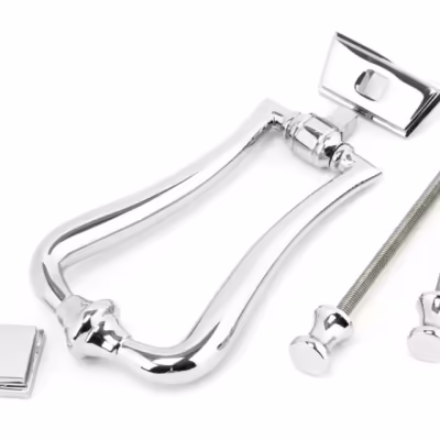 Polished Chrome Slimline Art Deco Door Knocker - Image 3