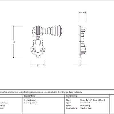 Natural Smooth Beehive Escutcheon - Image 3