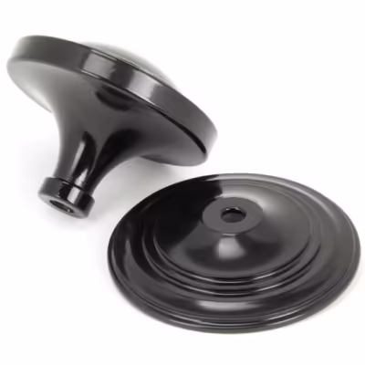 Black Art Deco Centre Door Knob - Image 3