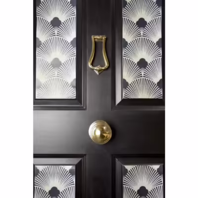 Aged Brass Art Deco Centre Door Knob - Image 4