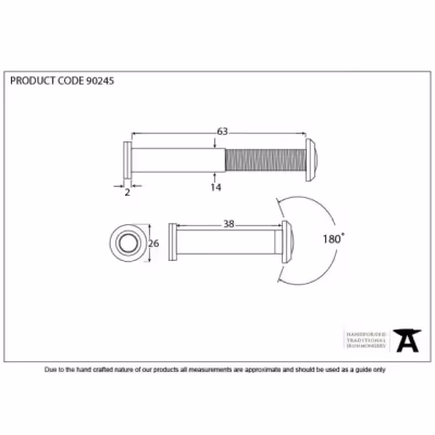 Satin Chrome Door Viewer 180° (34-56mm Door) - Image 3