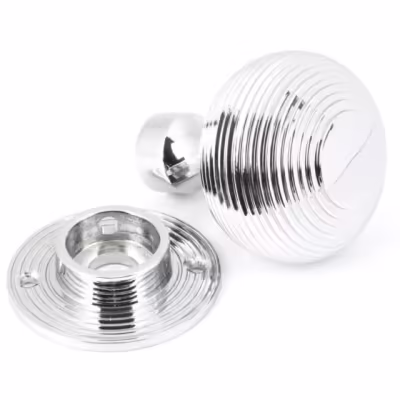 Polished Chrome Heavy Beehive Mortice/Rim Knob Set - Image 4