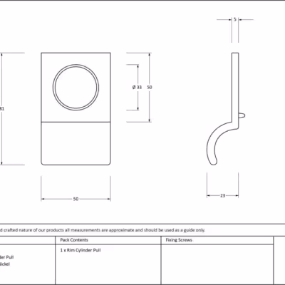 Polished Nickel Rim Cylinder Pull - Image 4