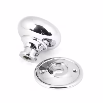 Polished Chrome Mushroom Mortice/Rim Knob Set - Image 3
