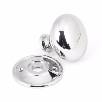 Polished Chrome Mushroom Mortice/Rim Knob Set - Image 4