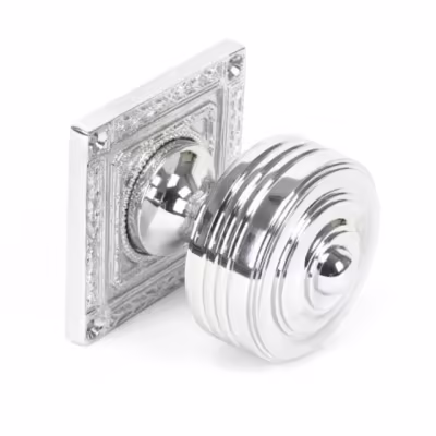 Polished Chrome Tewkesbury Square Mortice Knob Set - Image 3