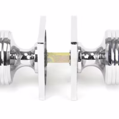 Polished Chrome Tewkesbury Square Mortice Knob Set - Image 4