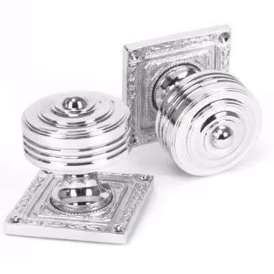 Polished Chrome Tewkesbury Square Mortice Knob Set