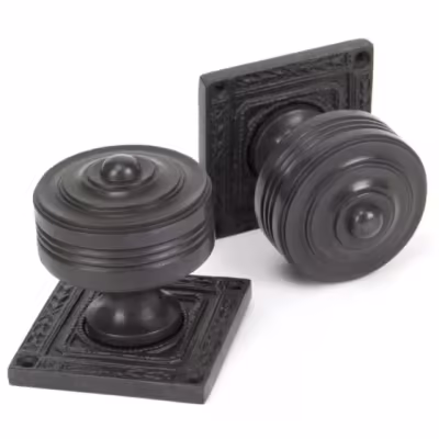 Aged Bronze Tewkesbury Square Mortice Knob Set