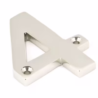Polished Nickel Numeral 4