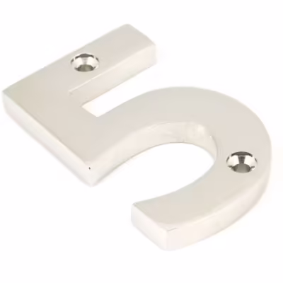 Polished Nickel Numeral 5