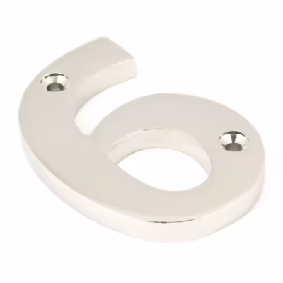 Polished Nickel Numeral 6