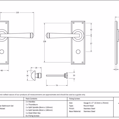 Polished Nickel Avon Lever Bathroom Set - Image 3