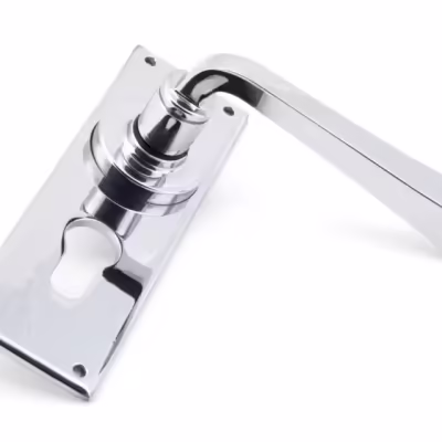Polished Chrome Avon Lever Euro Lock Set - Image 3