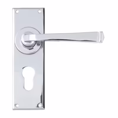 Polished Chrome Avon Lever Euro Lock Set