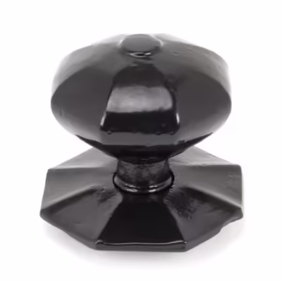 Black Octagonal Centre Door Knob - Internal
