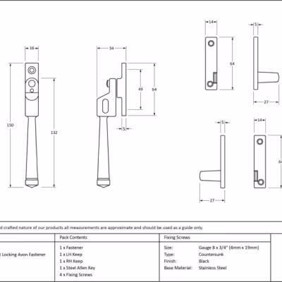 Black Night-Vent Locking Avon Fastener - Image 5