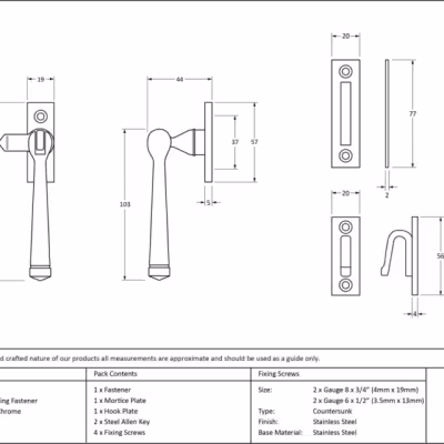 Polished Chrome Locking Avon Fastener - Image 4