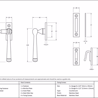 Polished Nickel Locking Avon Fastener - Image 5