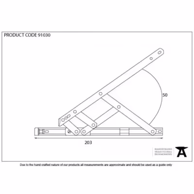 SS 8" Defender Friction Hinge - Top hung - Image 3