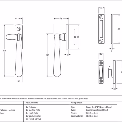 Polished Nickel Locking Newbury Fastener - Image 4